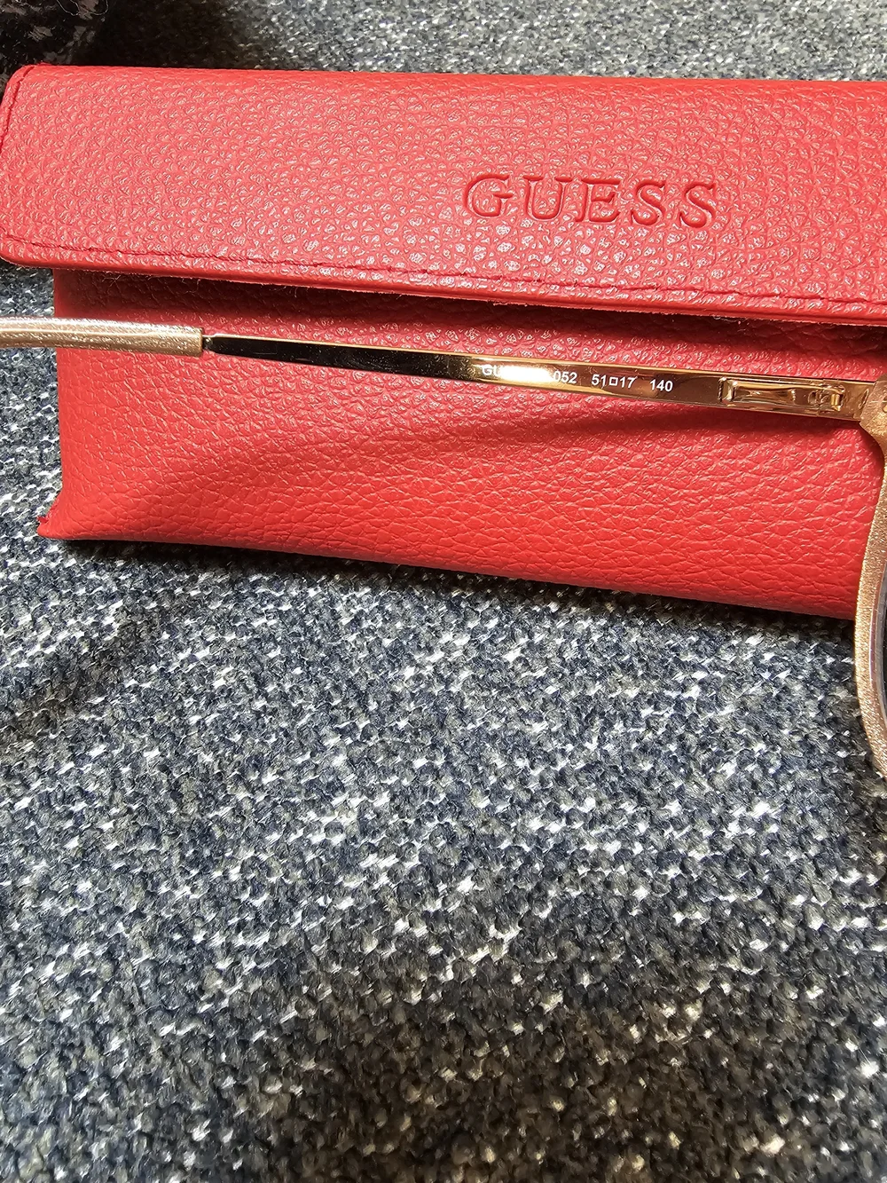 GUESS Women's Cat-Eye Glasses in Brown with Red Case
